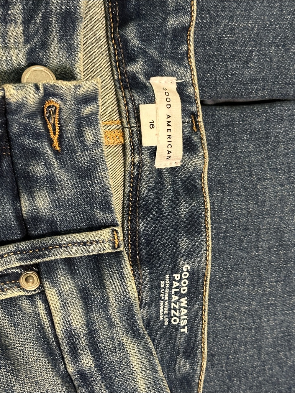 Good American Men's Blue Relaxed Palazzo Jeans